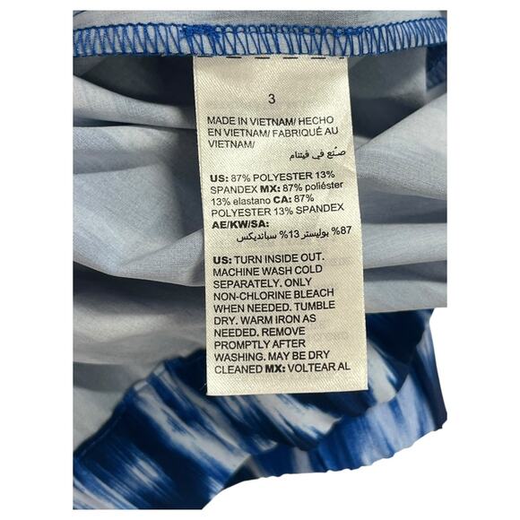 Chicos Zenergy Jacket Womens 3 XL 16 Blue Ikat Zip Up Lightweight Casual Boho - Picture 6 of 13